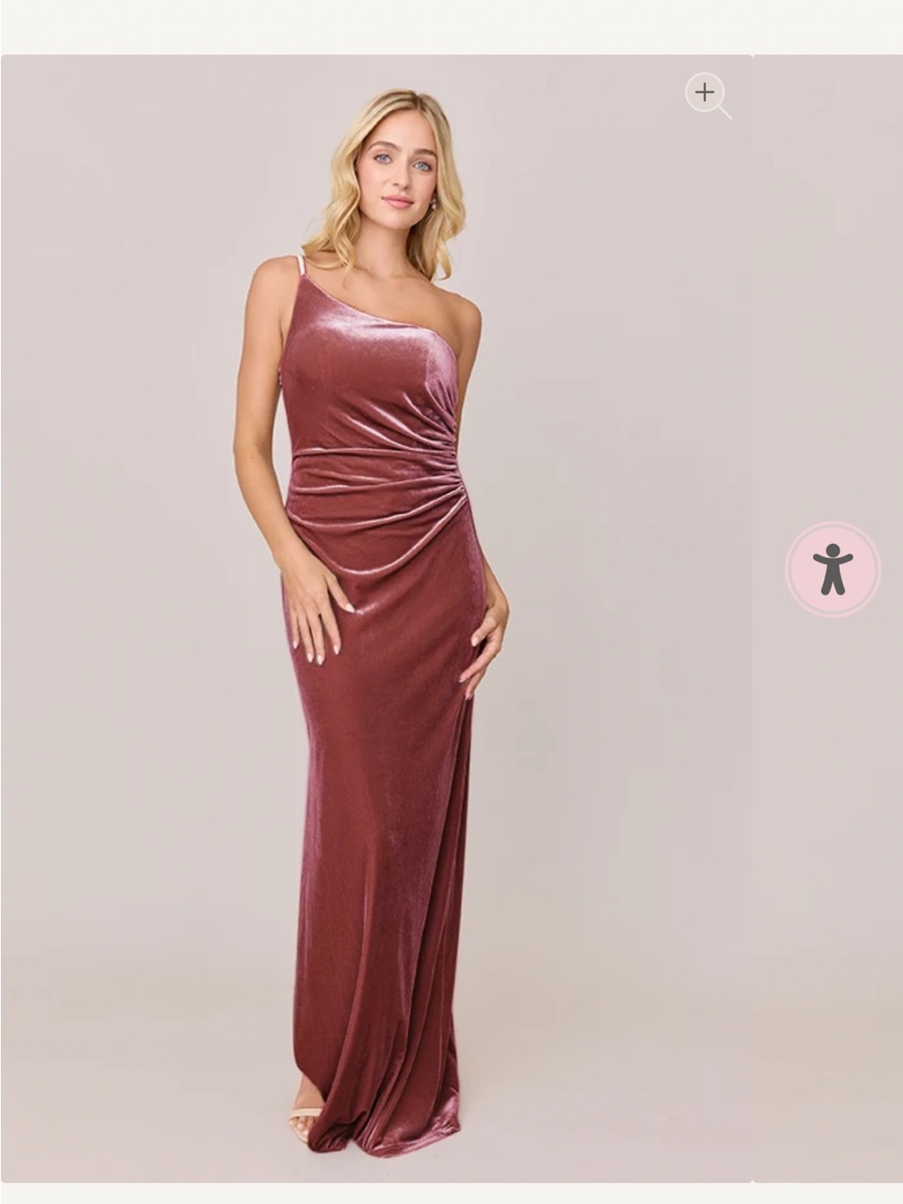Reverly bridesmaid dress- velvet- color- dusty rose